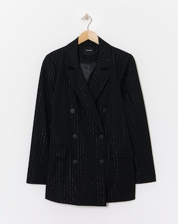Metallic Thread Double Breasted Blazer