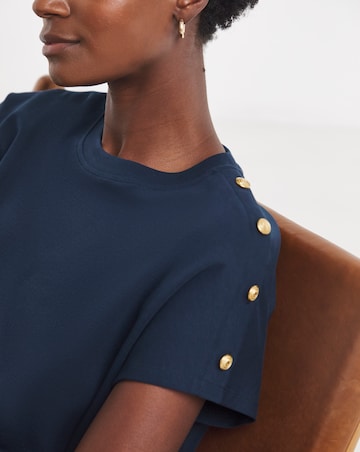 Tommy Hilfiger Gold Button Short Sleeve T-shirt