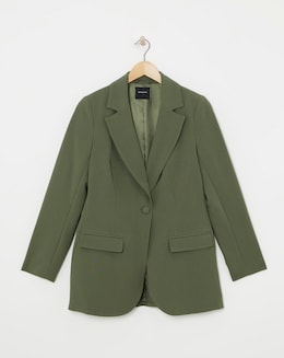 Straight Fit Twill Blazer