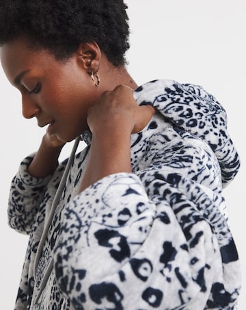 Oversized Leopard Print Hooded Lounge Dress