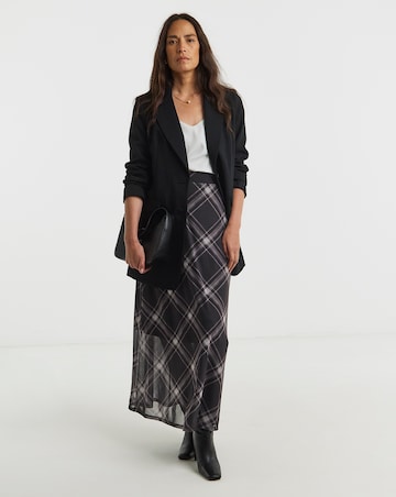 Check Print Mesh Skirt