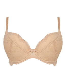 Gossard Superboost Lace Padded Plunge Bra Nude