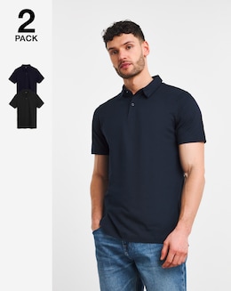 2 Pack Pure Cotton Jersey Polo
