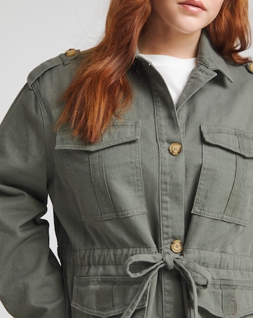 Khaki Waist Detail Cargo Jacket