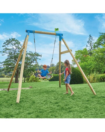 TP Eagle Wooden Swing Set with Large Nest Swing