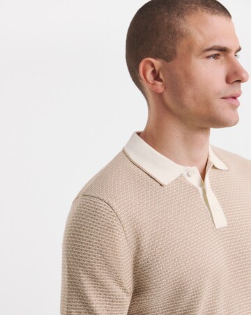 Geo Patterned Short Sleeve Knitted Polo