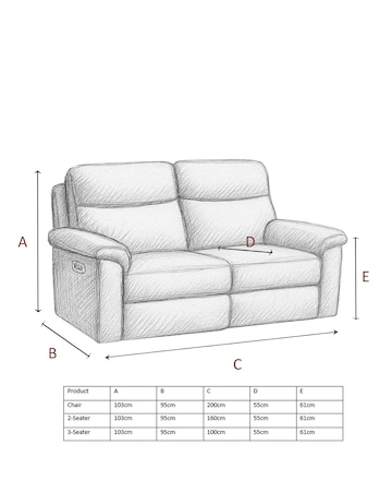 Aspire Corvan Leather Recliner 3 Seater