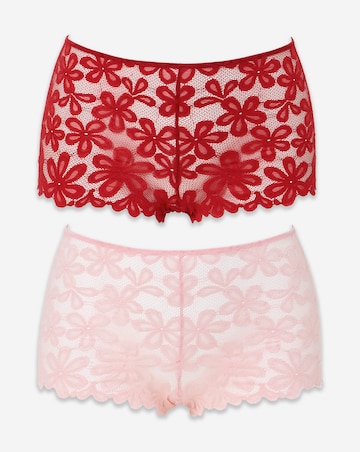 Pretty Secrets (2 Pack) Daisy Lace Short Knickers