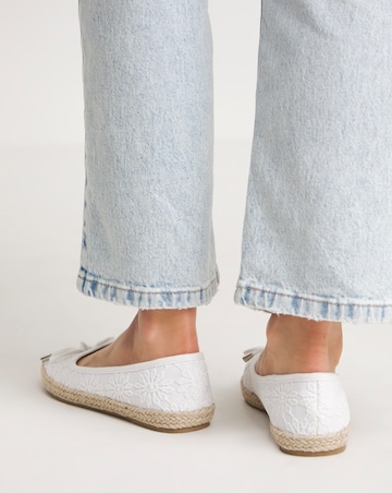 Simply Be Arielle Broderie Ballerina Espadrille - Wide Fit (E)