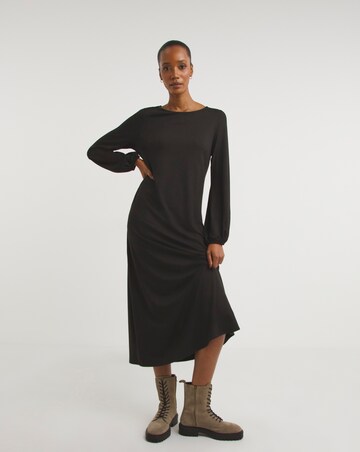 Soft Touch Balloon Sleeve Jersey A-Line Dress