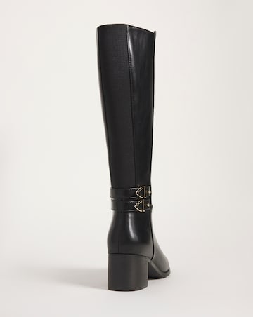 Cushion Walk Block Heel Knee High Boot Extra Wide EEE Fit Standard Calf