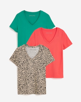 3 Pack V Neck Short Sleeve T-Shirt