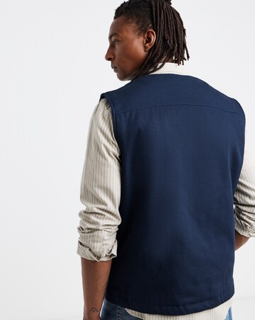 Navy Twill Washed Gilet