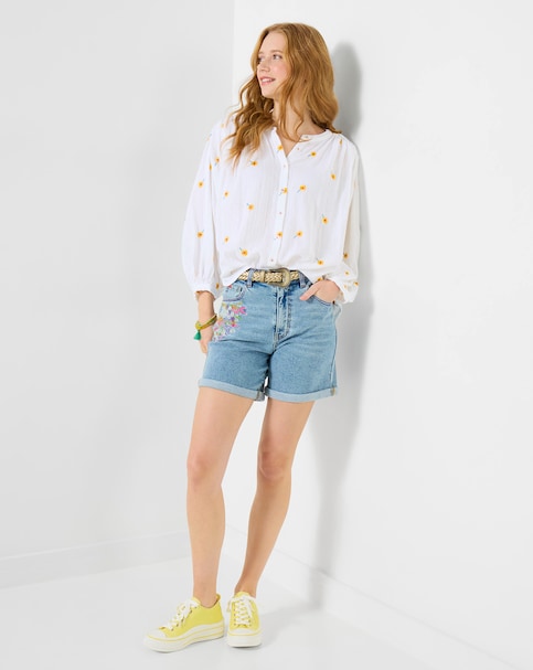 Joe Browns Sunshine Daisy Embroidered Crinkle Blouse