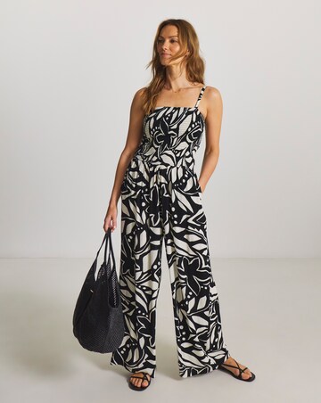 MAGISCULPT Shirred Bandeau Beach Jumpsuit