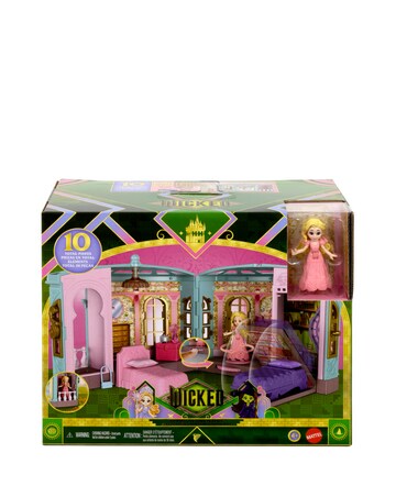 Wicked So Popular Dorm Small Doll Playset with 3 Play Spaces & 10 Total Pieces