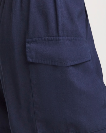 Navy Lyocell Rich Soft Utility Bermuda Shorts