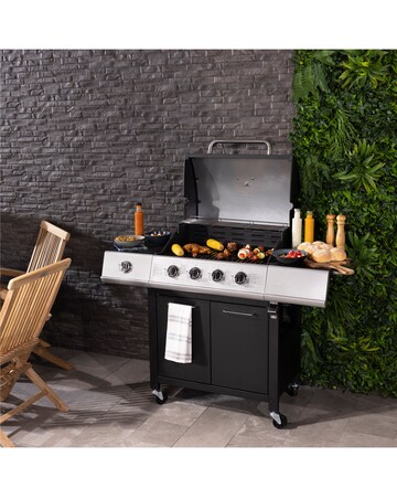 Charles Bentley 4 Burner Gas BBQ with Side Burner