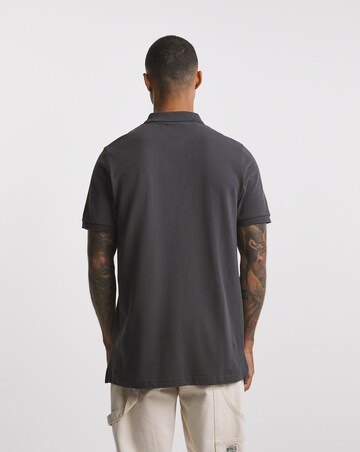 Pure Cotton Pique Polo Long Length- Charcoal
