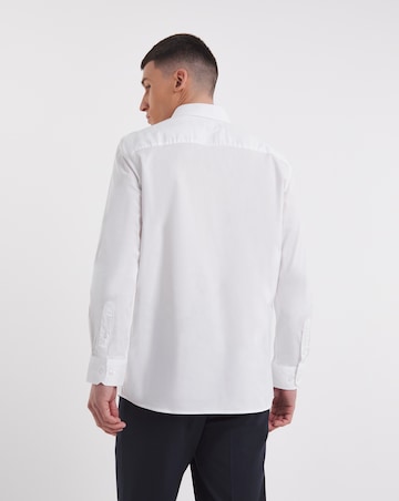 White Long Sleeve Button Down Poplin Shirt