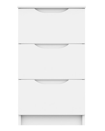 Sorrento High Gloss Assembled 3 Drawer Bedside Table