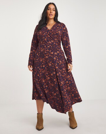 Joe Browns Joe's Favourite Purple Wrap Maxi Jersey Dress