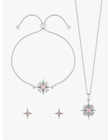 Jon Richard Silver Plated Diamond Cut Star Trio Set - Gift Box