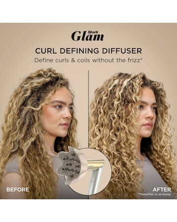 Shark Glam Straight, Waves & Curls Multi-Styler 5-In-1 - Gold - HD6052SUK
