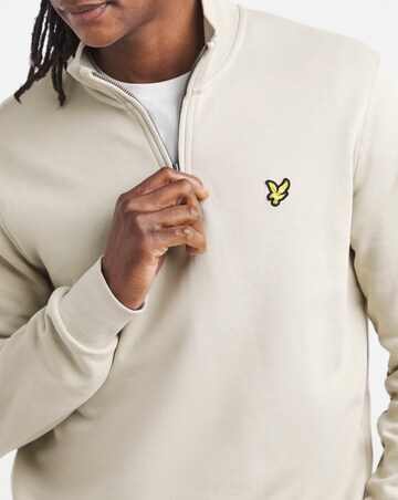 Lyle & Scott Loopback 1/4 Zip Sweat - Taupe