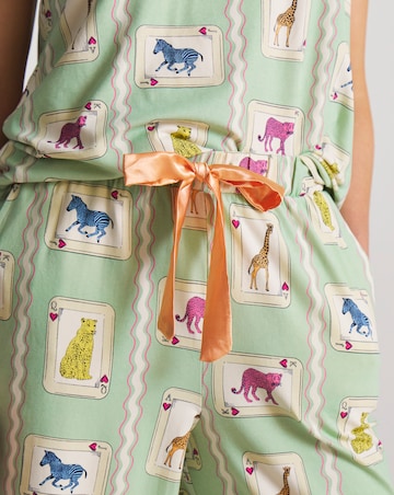 Chelsea Peers Organic Cotton Crew Neck TShirt & Capri Bottoms Pyjama Set