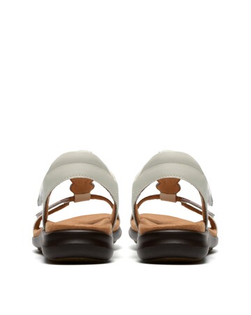 Clarks White Kitly Gem Leather Sandals - Wide Fit (E)