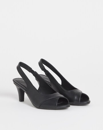 Swan Peep Toe Heeled Slingbacks - Extra Wide Fit (EEE)