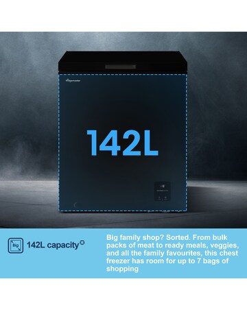 Fridgemaster MCF142EB 142L Chest Freezer - Black E Rated