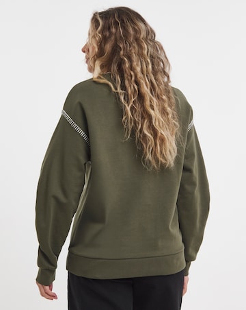 Simply Be Khaki Whipstitch Detail Oversized Sweatshirt
