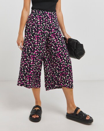 Simply Be Ditsy Print Wide Leg Woven Culottes