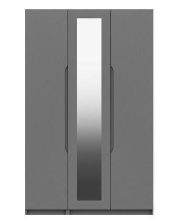 Sorrento High Gloss 3 Door Wardrobe with Mirror