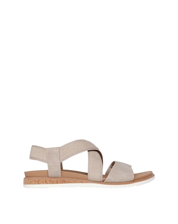 Skechers Taupe Bobs Desert Kiss Low Sandals - Wide Fit (E)