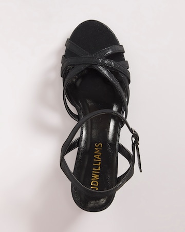 Peep Toe Wedge Occasion Sandal - Wide Fit (E)