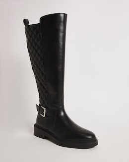 Quilted High Leg Boot - Extra Wide Fit (E) &amp; Standard Calf