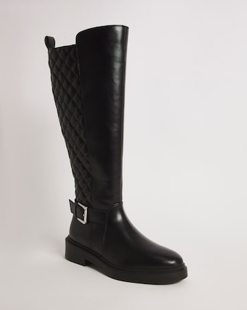 Quilted High Leg Boot EEE Fit Standard Calf