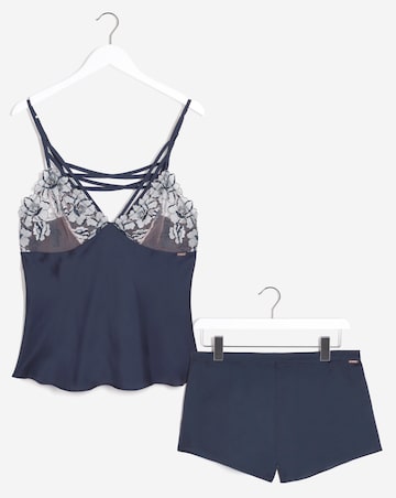 Figleaves Soft Focus Embroidery Satin Top & Shortie Set