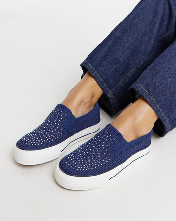 Cali Slip On Canvas Trainer - Wide Fit (E)