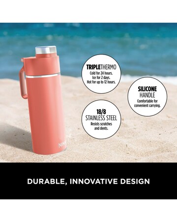 Ninja Thirsti Carbonated 530ml 18oz Bottle with Carbonation Lid in Coral
