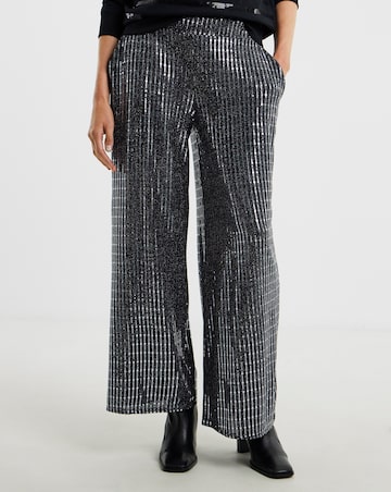Silver Hot Fix Wide Leg Trouser