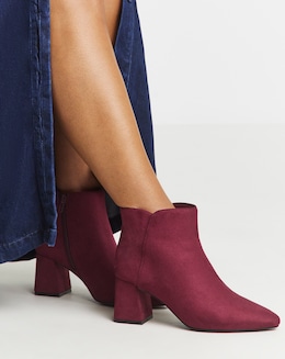 Salsa Pointed Block Heel Ankle Boots - Extra Wide Fit (EEE)