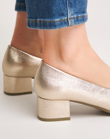 Orlia Flexi Sole Block Heel Court Shoes - Wide Fit (E)