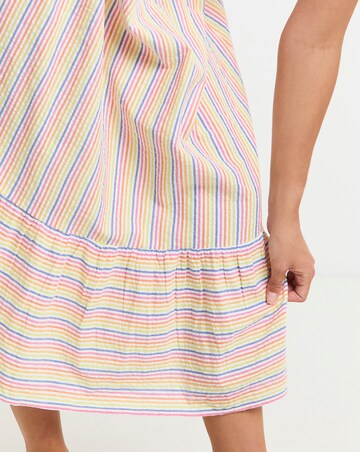 Textured Sweetheart Neck Stripe Midi Dress