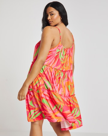 Leaf Print Tiered Chemise