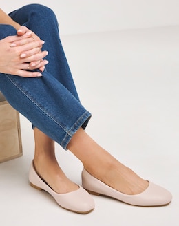 Clarice Square Toe Ballerina Shoes - Extra Wide Fit (EEE)