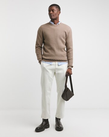 Stone Soft Touch Cable Crew Neck Jumper